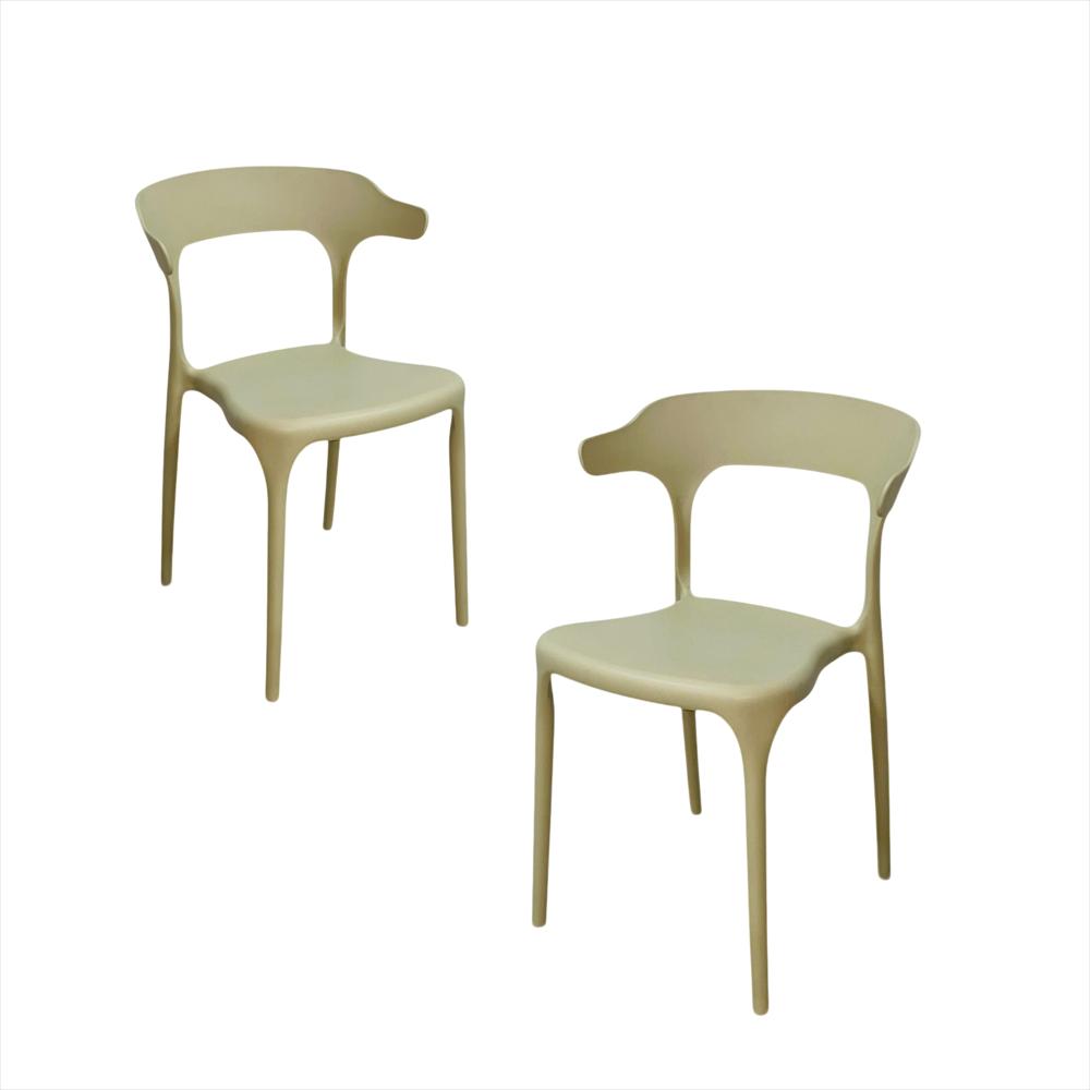 Set X2 Sillas En Polipropileno Genova Color Beige img #1