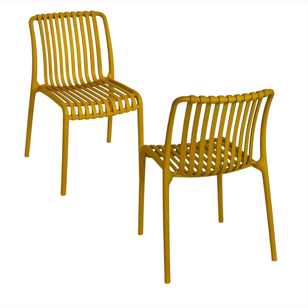 Set X2 Sillas Bistro En Polipropileno Color Amarillo img #1