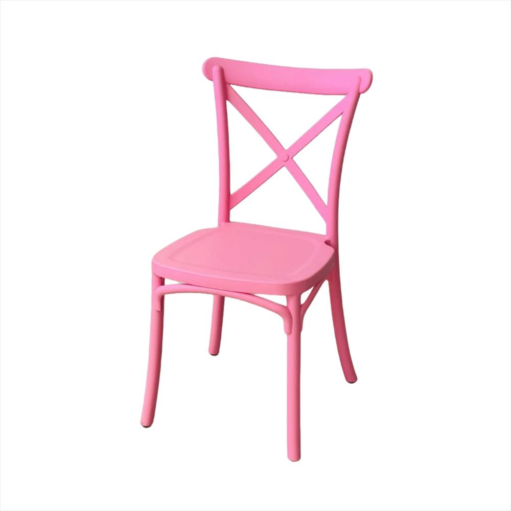 Set X4 Sillas Tipo Crossback Para Niños Color Rosa img #3