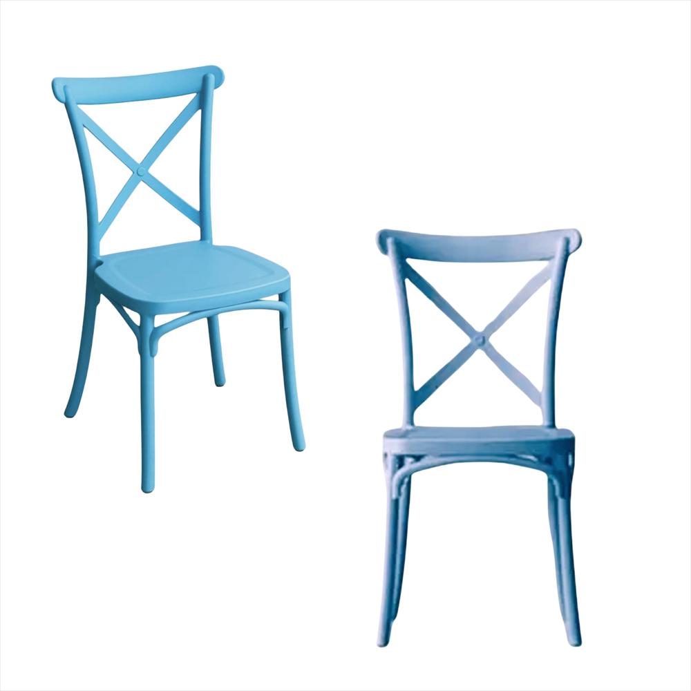 Set X2 Sillas Tipo Crossback Para Niños Color Azul img #1
