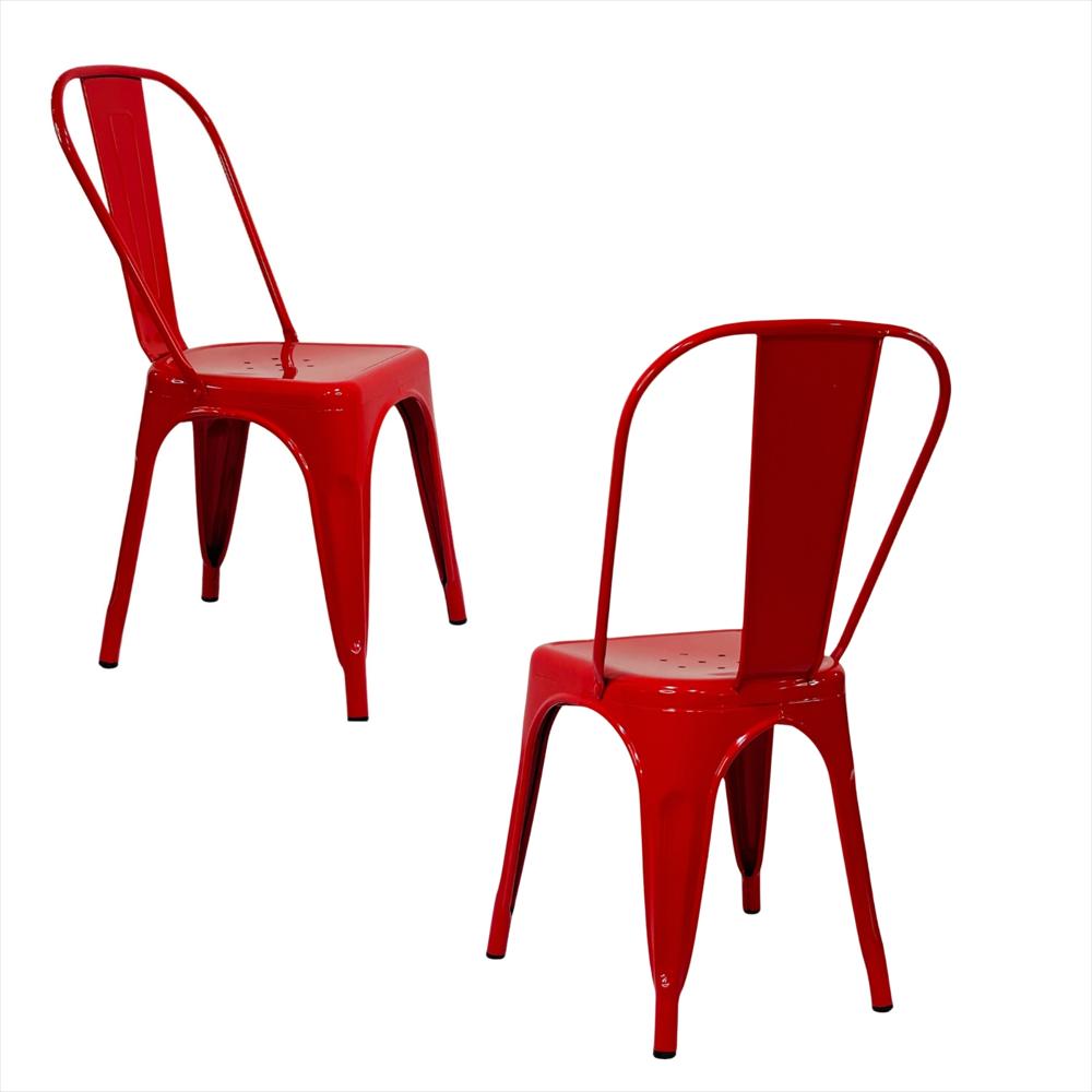 Set X2 Sillas Metálica Tolix Color Rojo img #1