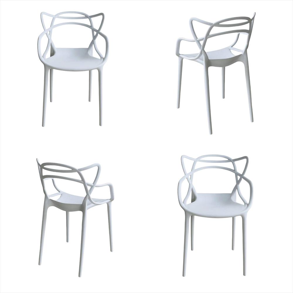 Set X4 Sillas Master En Polipropileno Color Blanco img #1