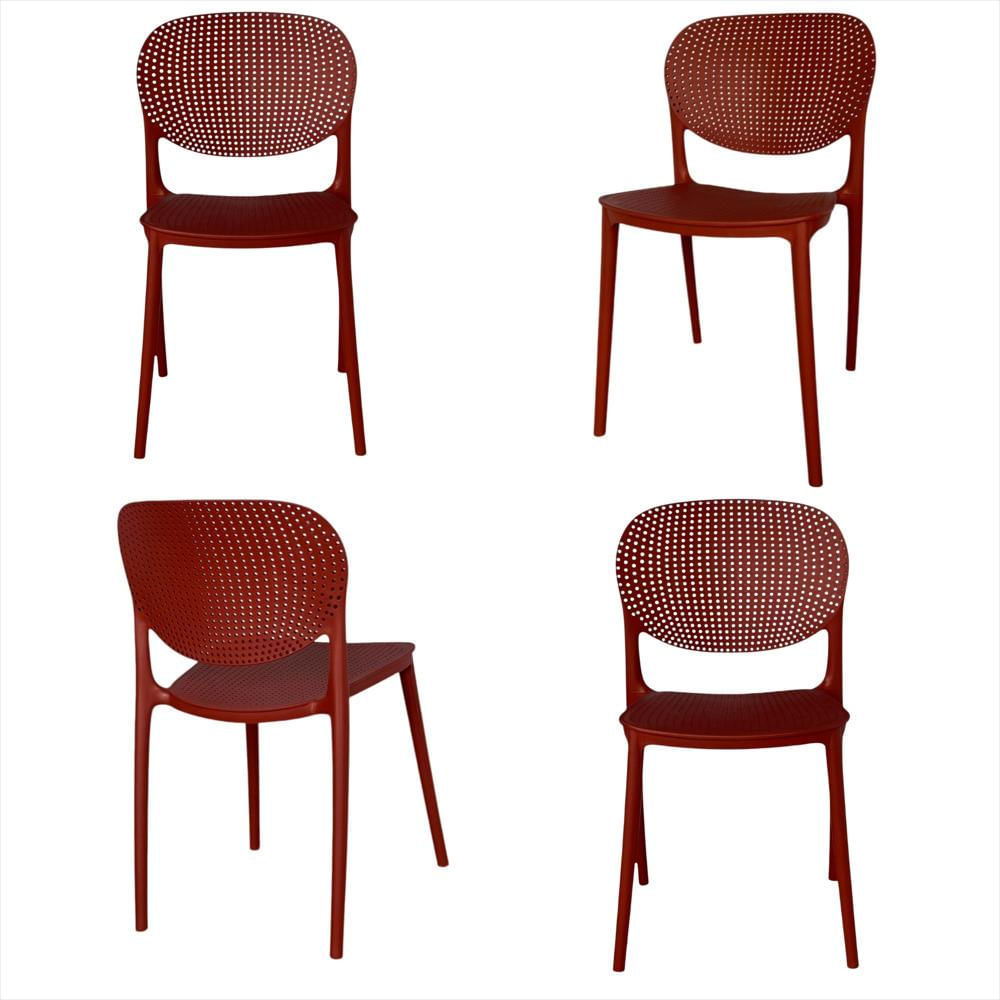 Set X4 Sillas Monza En Polipropileno Color Rojo img #1