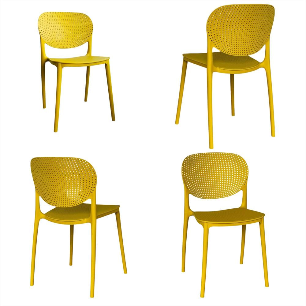 Set X4 Sillas Monza En Polipropileno Color Amarillo img #1