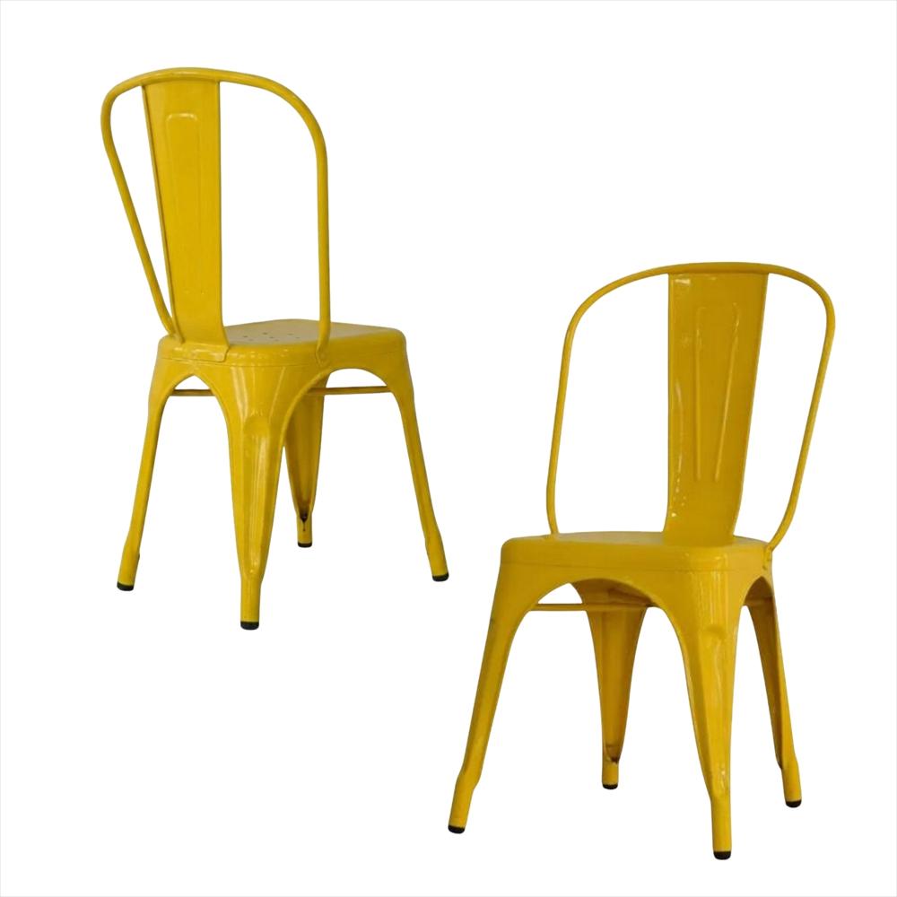 Set X2 Sillas Metálica Tolix Color Amarillo img #1
