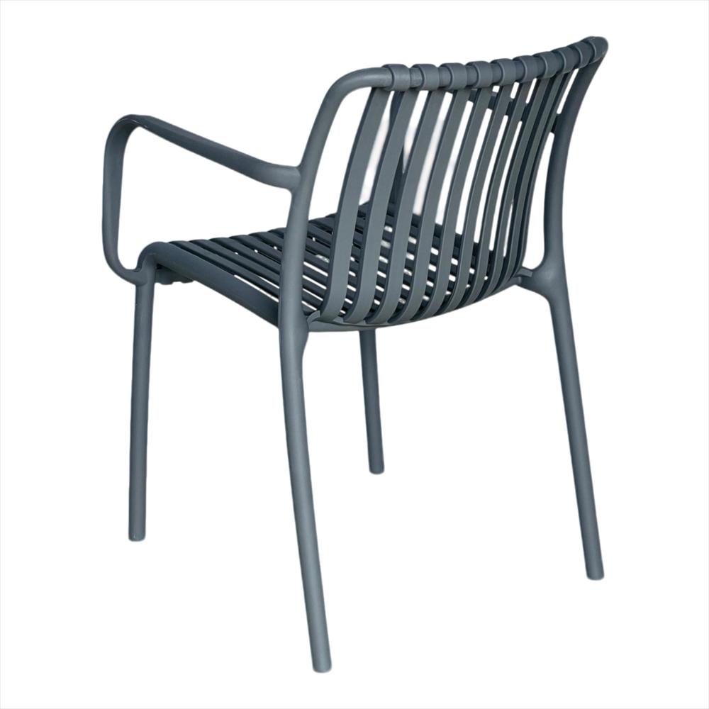 Silla Bistro Con Brazos En Polipropileno Color Gris img #3