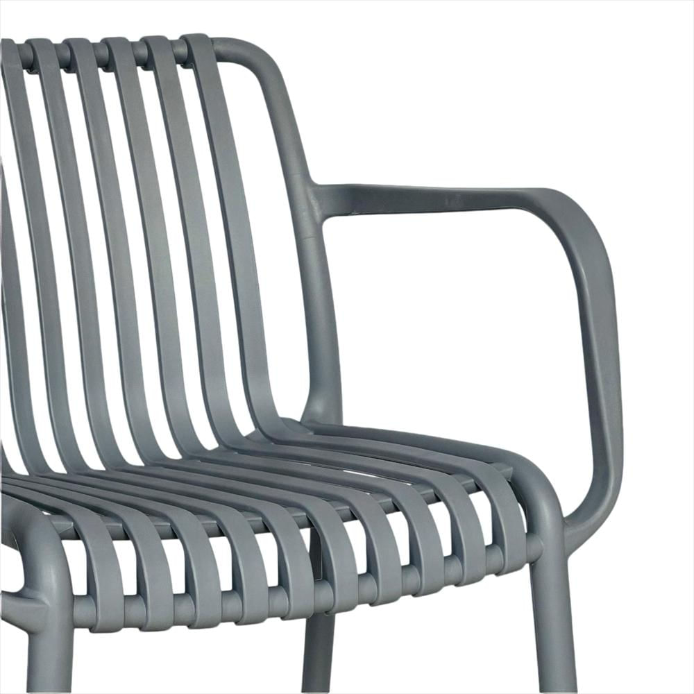 Silla Bistro Con Brazos En Polipropileno Color Gris img #5