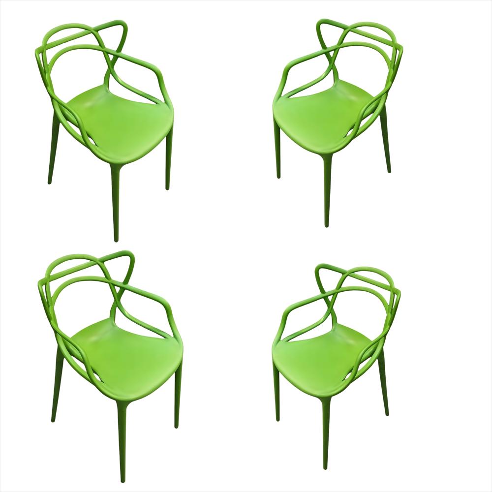Set X4 Sillas Master En Polipropileno Color Verde img #1