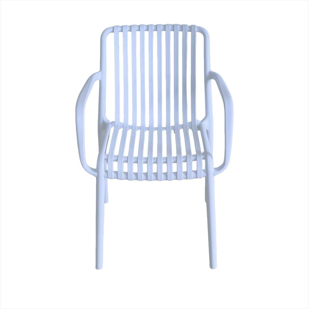 Set X4 Sillas Bistro Con Brazos En Polipropileno Color Blanco img #2