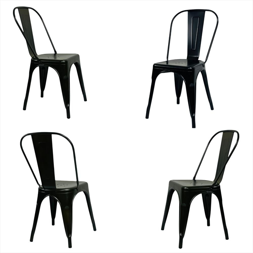 Set X4 Sillas Metálica Tolix Color Negro img #1