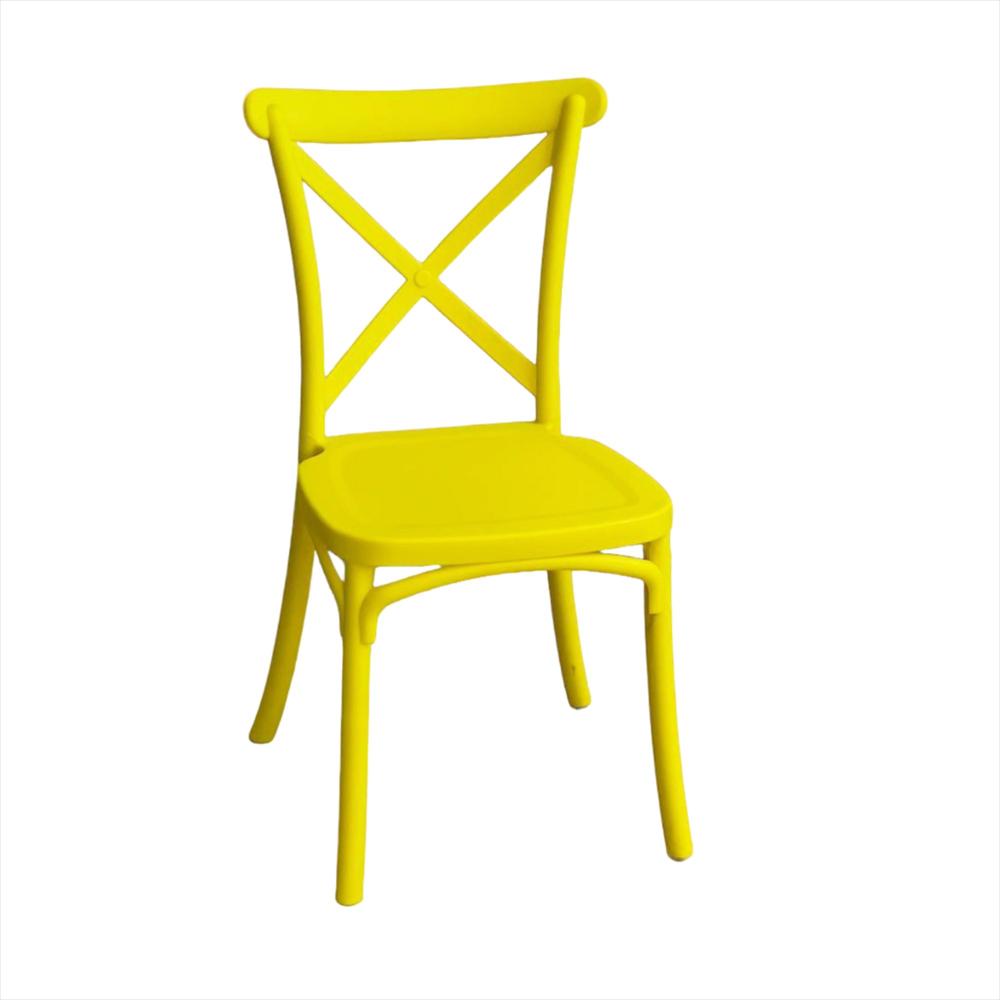 Set X2 Sillas Tipo Crossback Para Niños Color Amarillo img #2