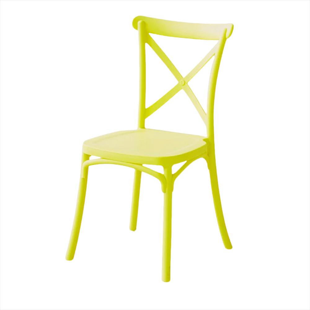 Set X2 Sillas Tipo Crossback Para Niños Color Amarillo img #3