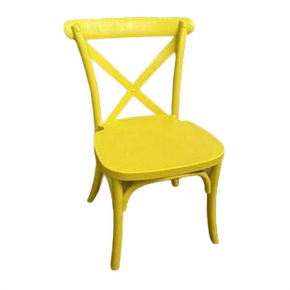 Set X2 Sillas Tipo Crossback Para Niños Color Amarillo img #4