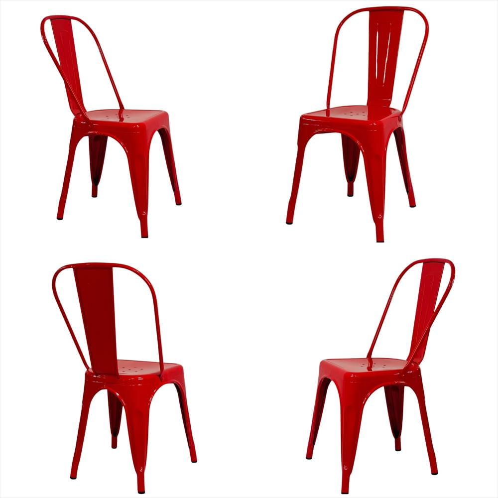 Set X4 Sillas Metálica Tolix Color Rojo img #1