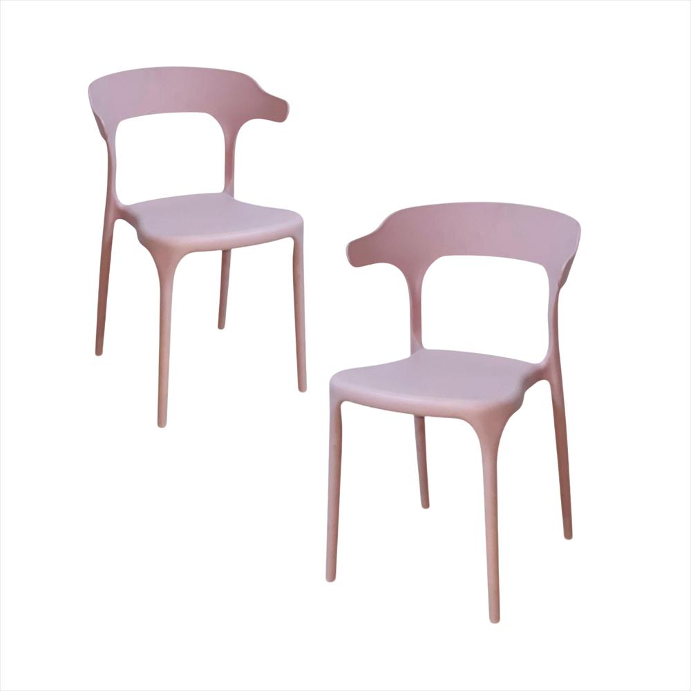 Set X2 Sillas En Polipropileno Genova Color Rosa img #1