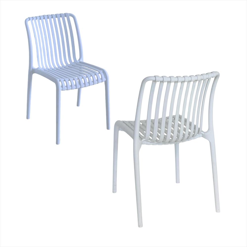 Set X2 Sillas Bistro En Polipropileno Color Blanco img #1