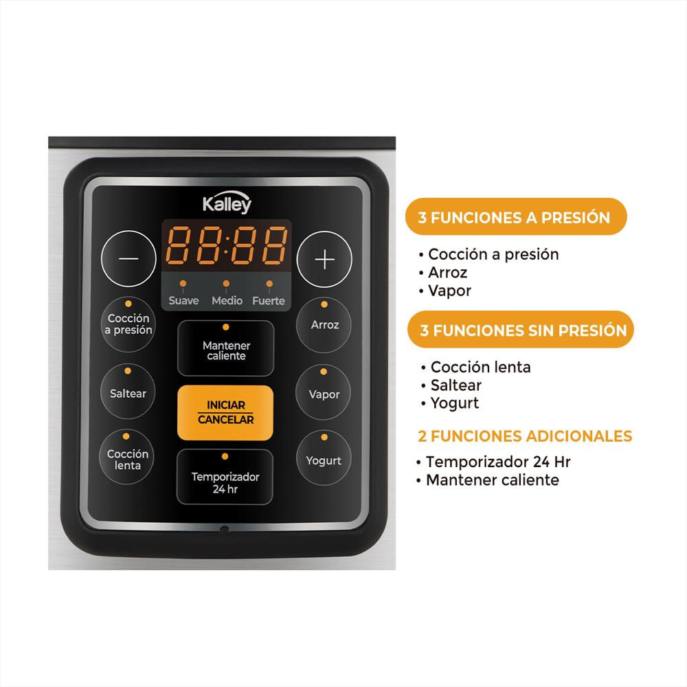 Olla Multifuncional Kalley 3 Litros K Omp3 Plateado img #4