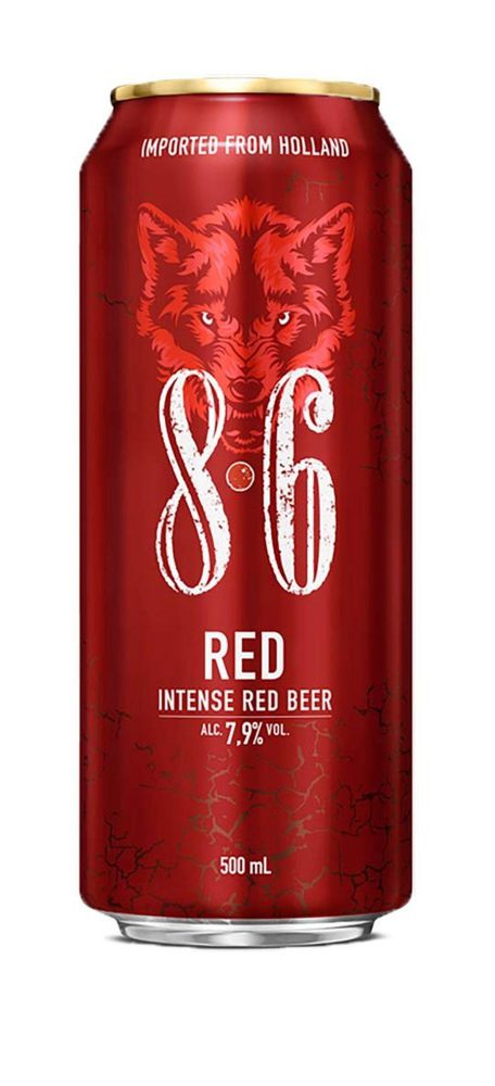 Cerveza 8.6 red lata (500  ml)