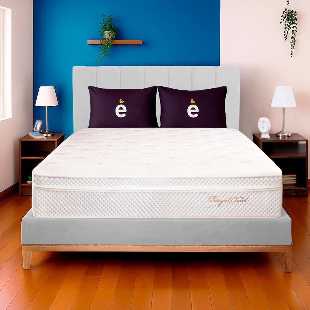 Set Base + Cabecero + Colchón Prime Royal Cloud Doble Gris Claro Essenza img #2