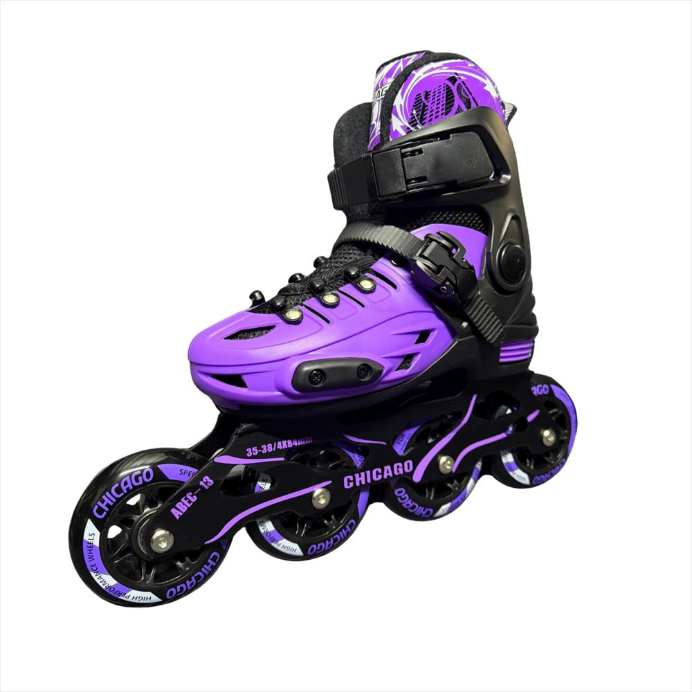 Patines En Línea Semiprofesionales Con Antichoque Talla S 29 32 Morado img #2