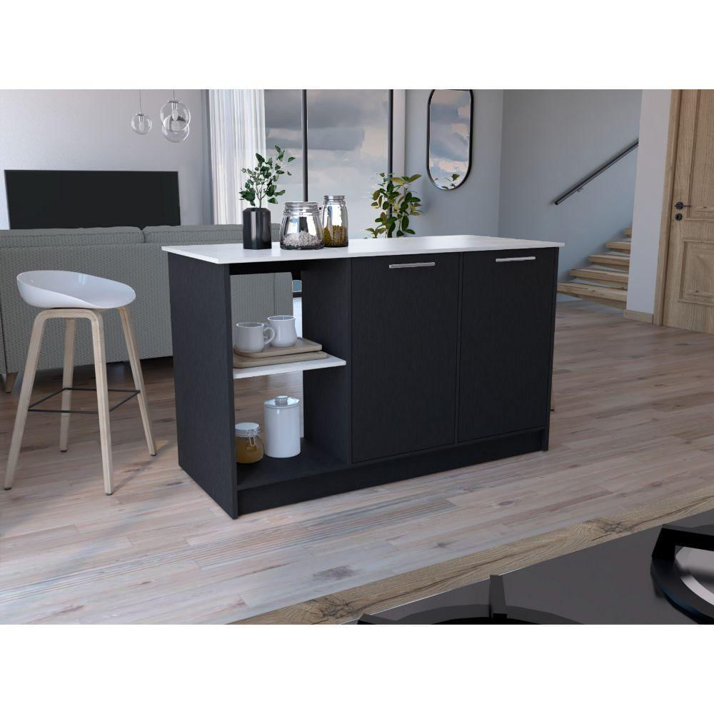 Barra De Cocina Samara, Wengue E Ibiza, Con Tres Entrepaños Zf img #2