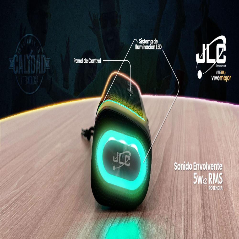 Parlante Jlc 5 Watts Rms Dobles Bluetooth 5.3 Inalámbrico Tws Con Iluminación Led Ref. Jlc S514 img #2
