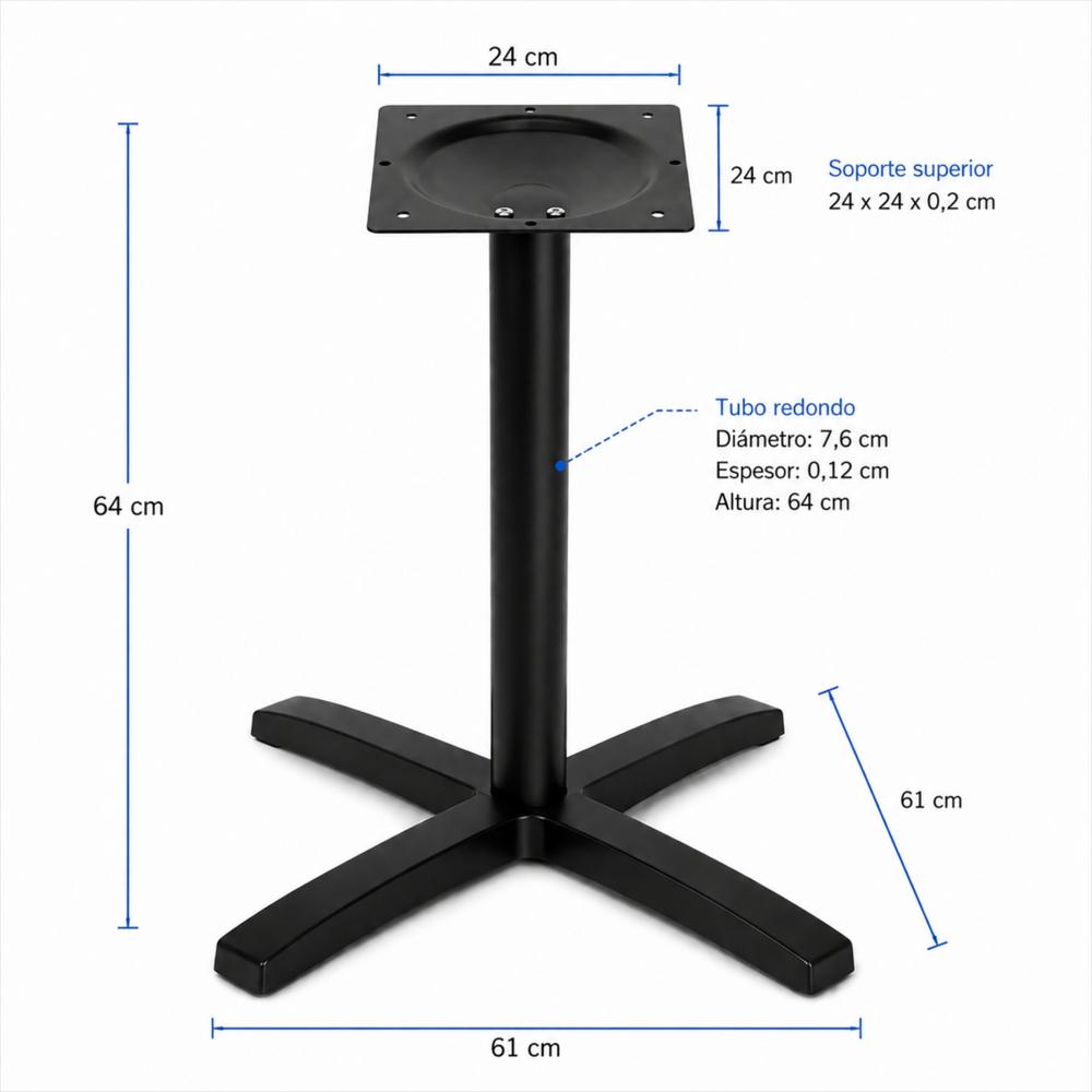 Estructura Metálica Para Mesa Con Base De 4 Patas Tipo Cruz img #4