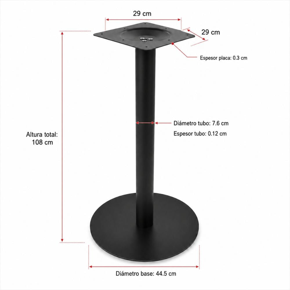Estructura Metálica Para Mesa Central Con Base Circular img #4
