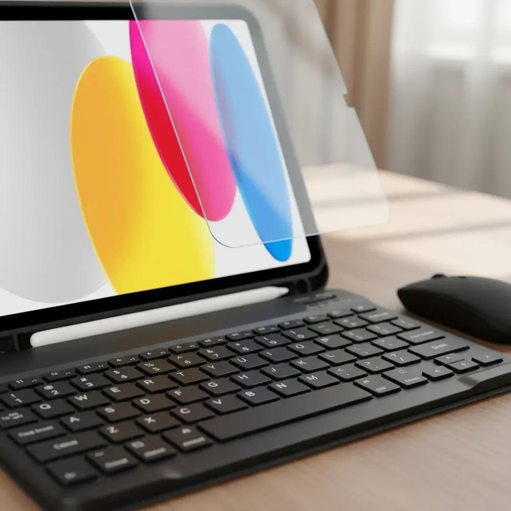 Estuche Teclado Para Ipad A16 2025 Negro +Mouse+Vidrio+Lapiz img #2