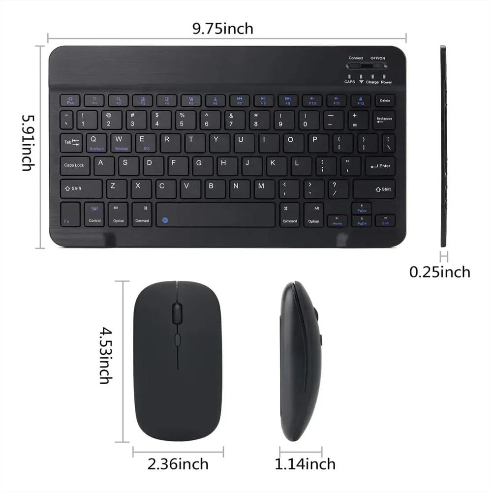 Estuche Teclado Para Ipad 10Ma Gen 10.9 Negro +Mouse+Vidrio+ Lapiz img #3
