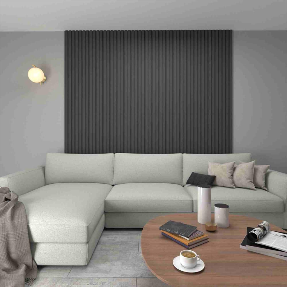 Set 2 Paneles 3D Plomo 60X120cm Con Acabado Mate img #2