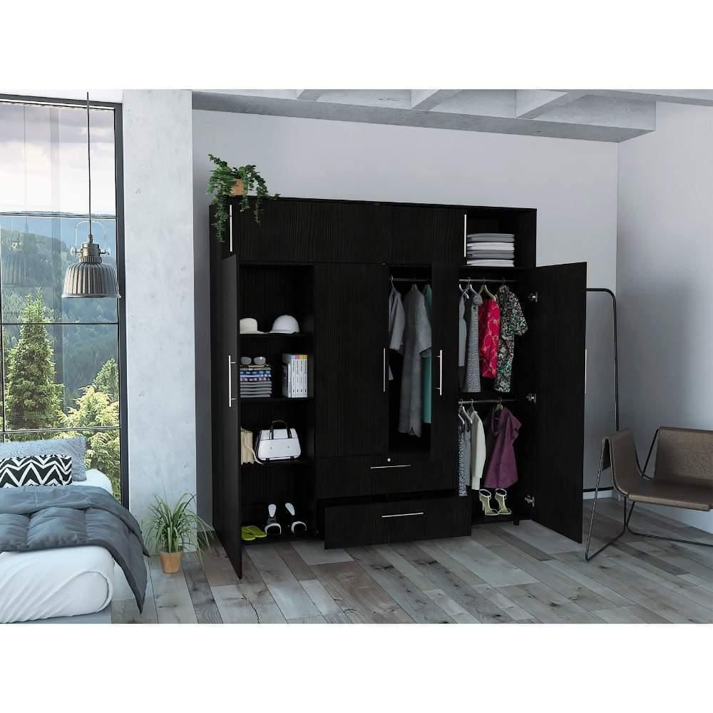 Closet Luque Wengue 200X204cm Con 3 Cajones Con 3 Entrepaños img #4