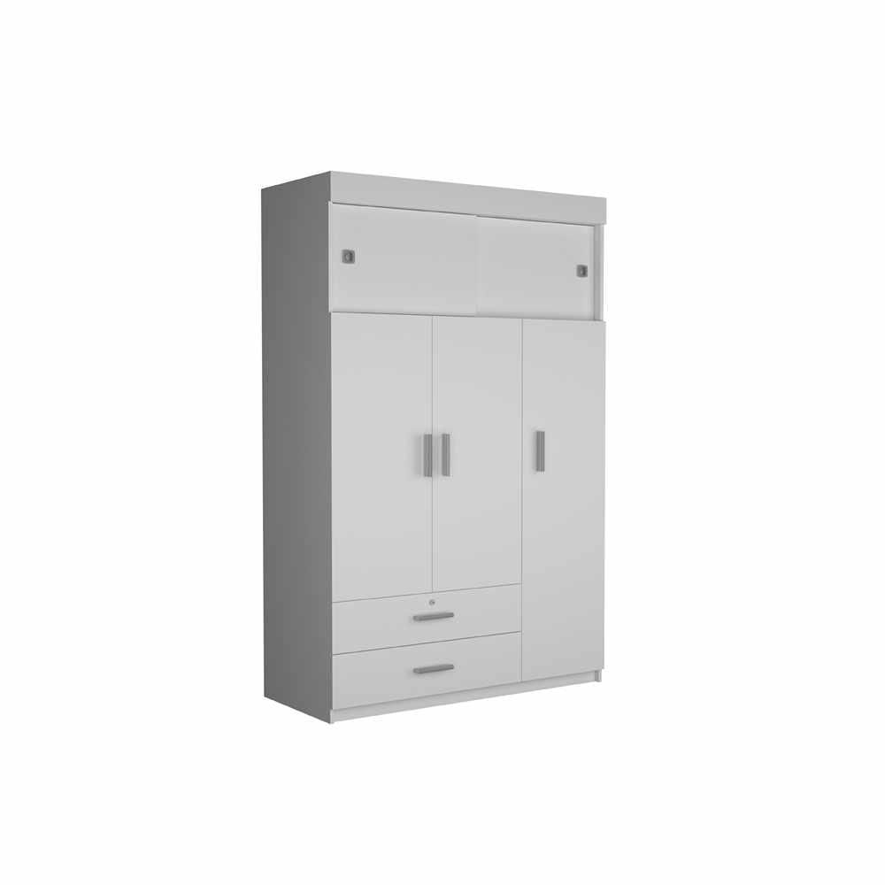Closet Denver Blanco 120X188cm Con 2 Cajones Con 3 Entrepaños img #1