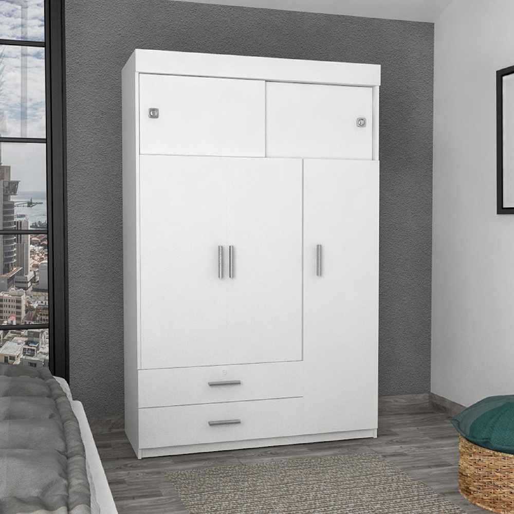 Closet Denver Blanco 120X188cm Con 2 Cajones Con 3 Entrepaños img #4