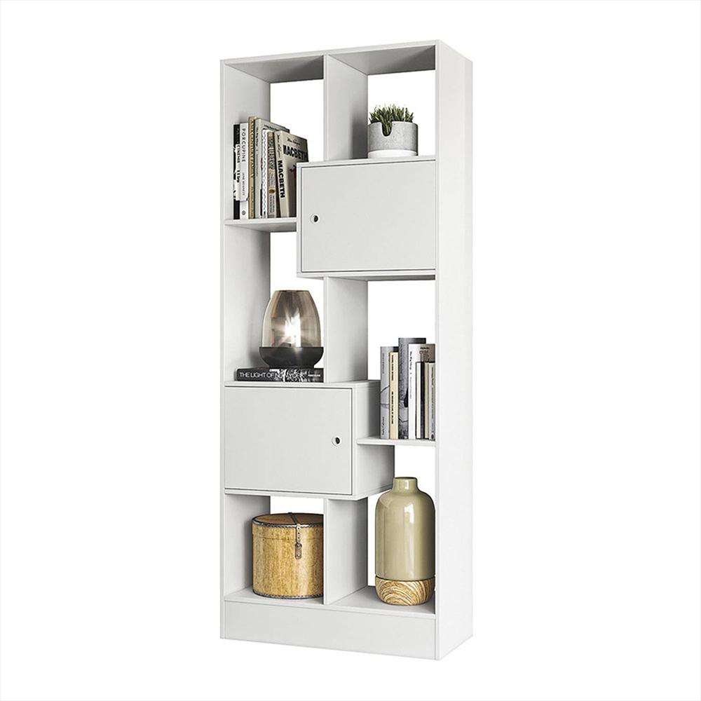 Biblioteca Arica Blanco 73X183cm Con Seis Compartimientos Y Con Dos Cajones img #1