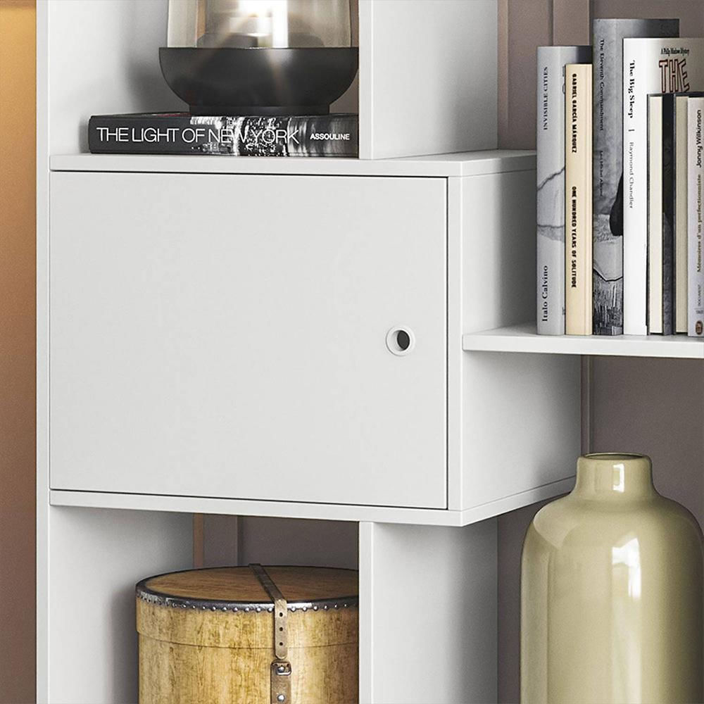 Biblioteca Arica Blanco 73X183cm Con Seis Compartimientos Y Con Dos Cajones img #5