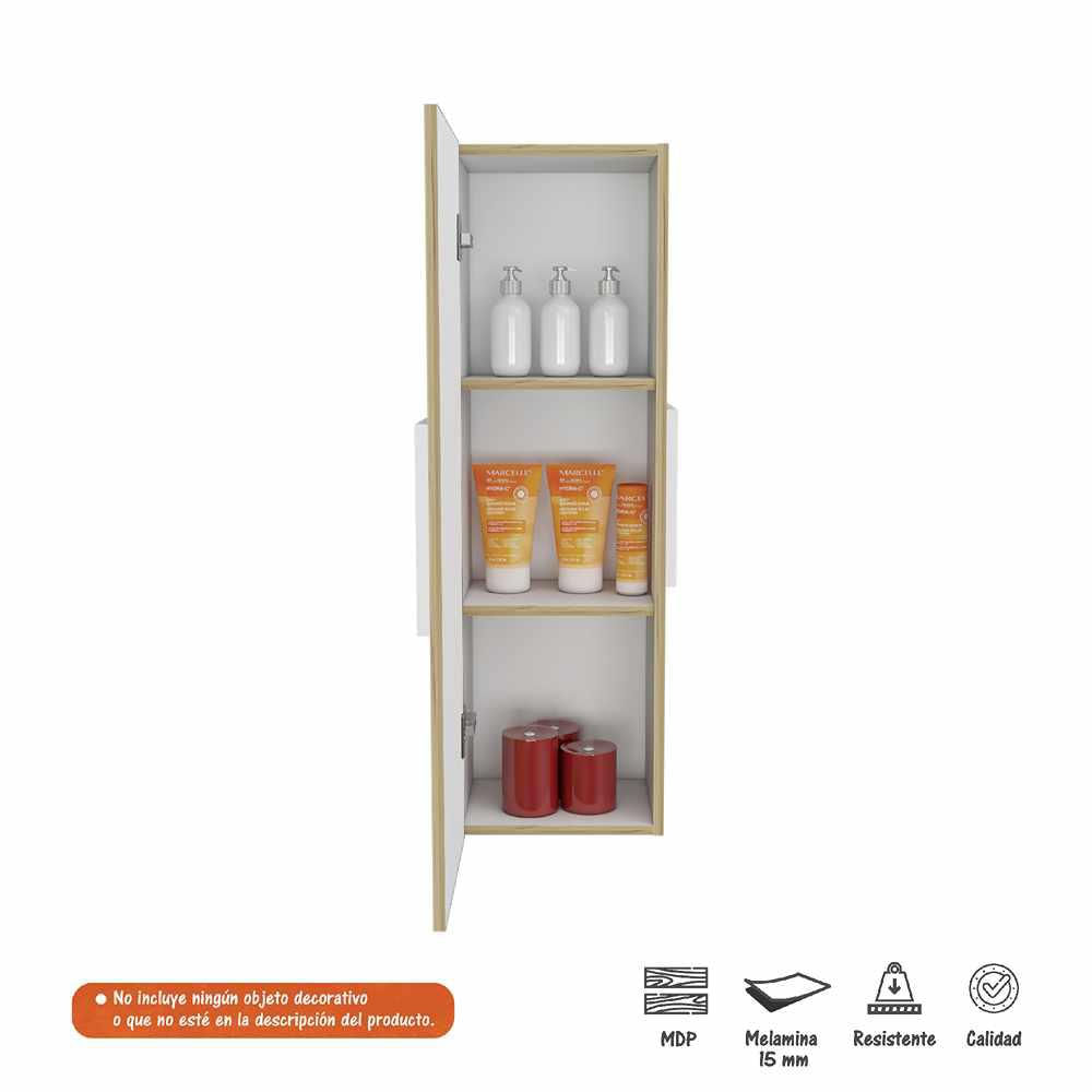 Gabinete De Baño Rectangular Nova Blanco 32X98cm Sin Espejo Y Con Una Puerta img #2