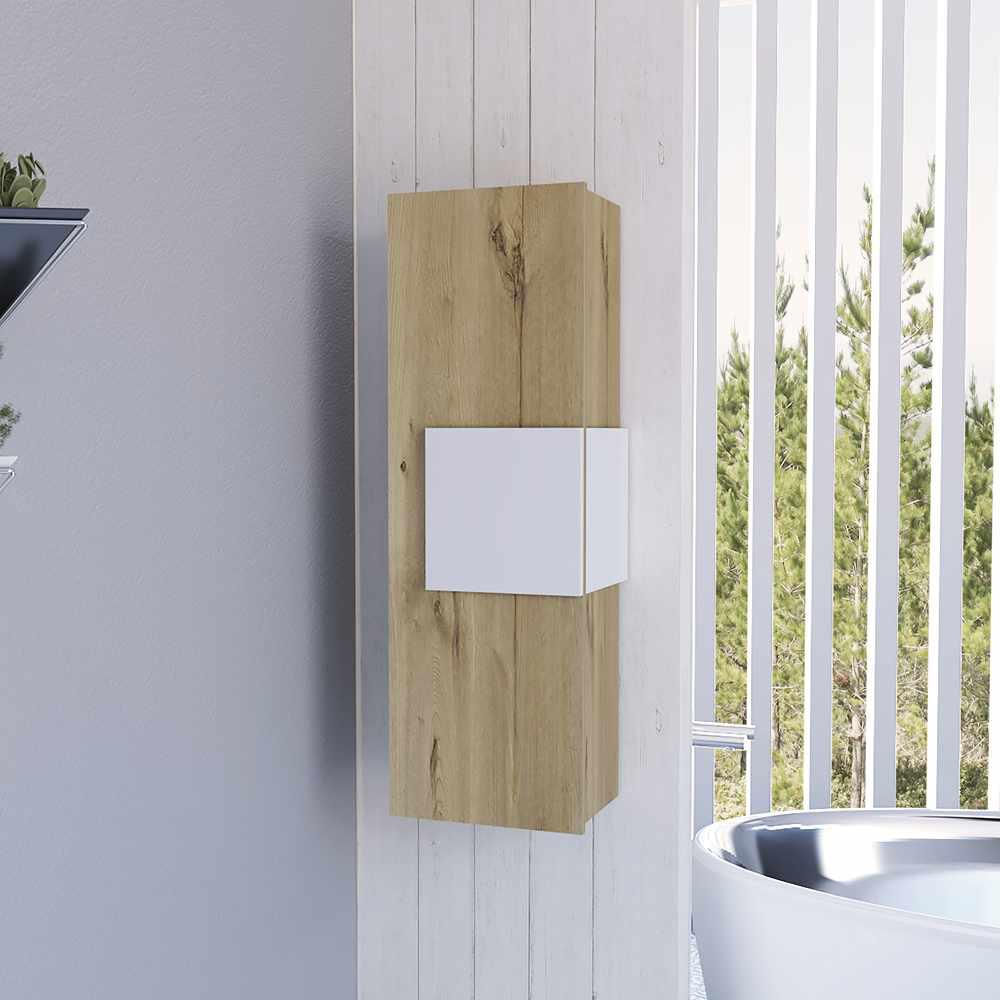 Gabinete De Baño Rectangular Nova Blanco 32X98cm Sin Espejo Y Con Una Puerta img #4