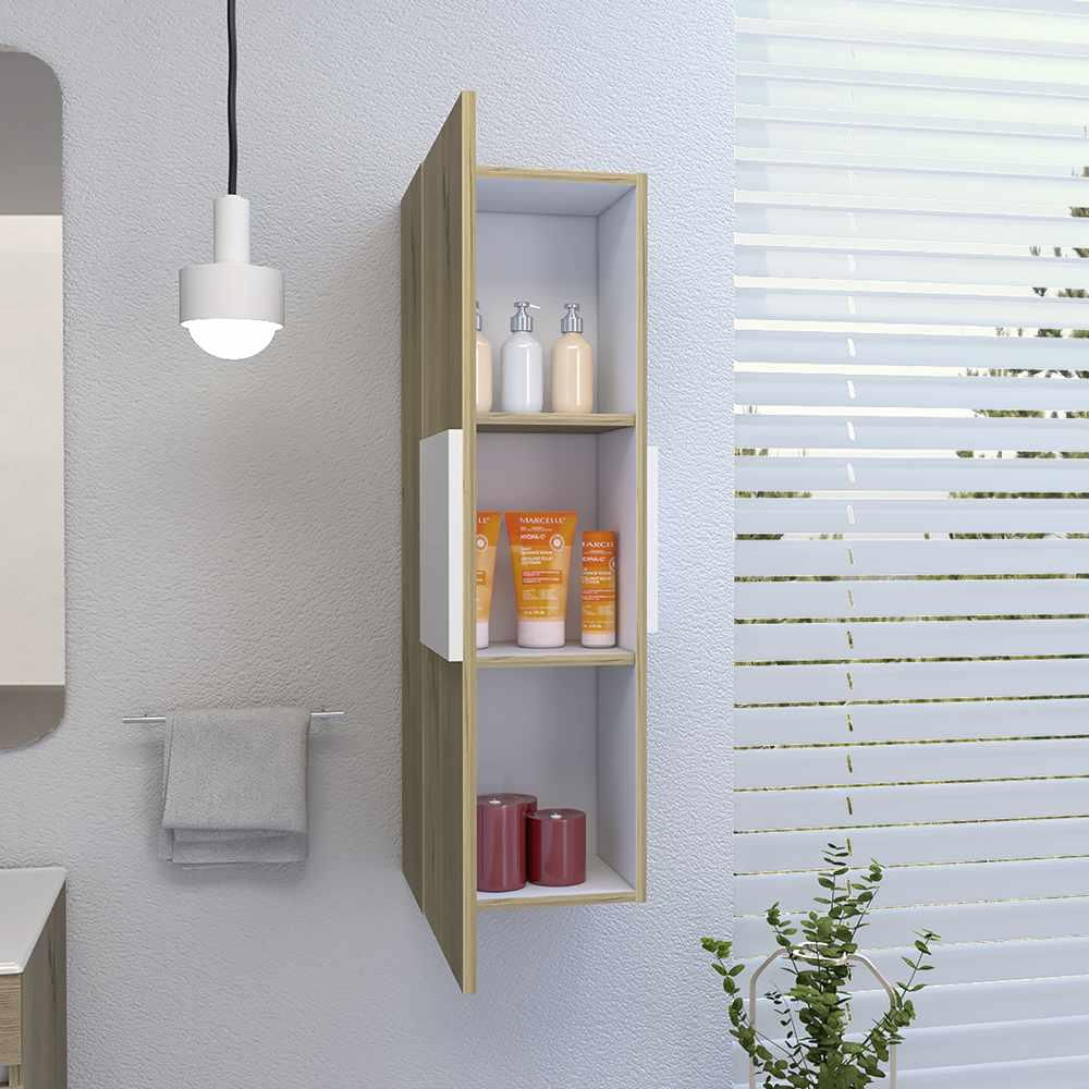 Gabinete De Baño Rectangular Nova Blanco 32X98cm Sin Espejo Y Con Una Puerta img #5