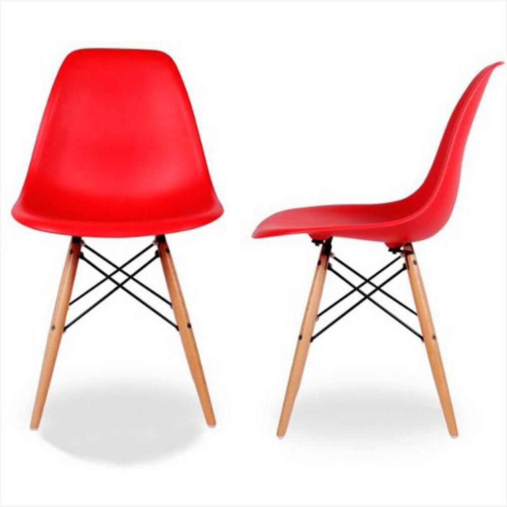 Silla Eames Rojo 40X85cm Asiento Cuadrado Con Espaldar img #1