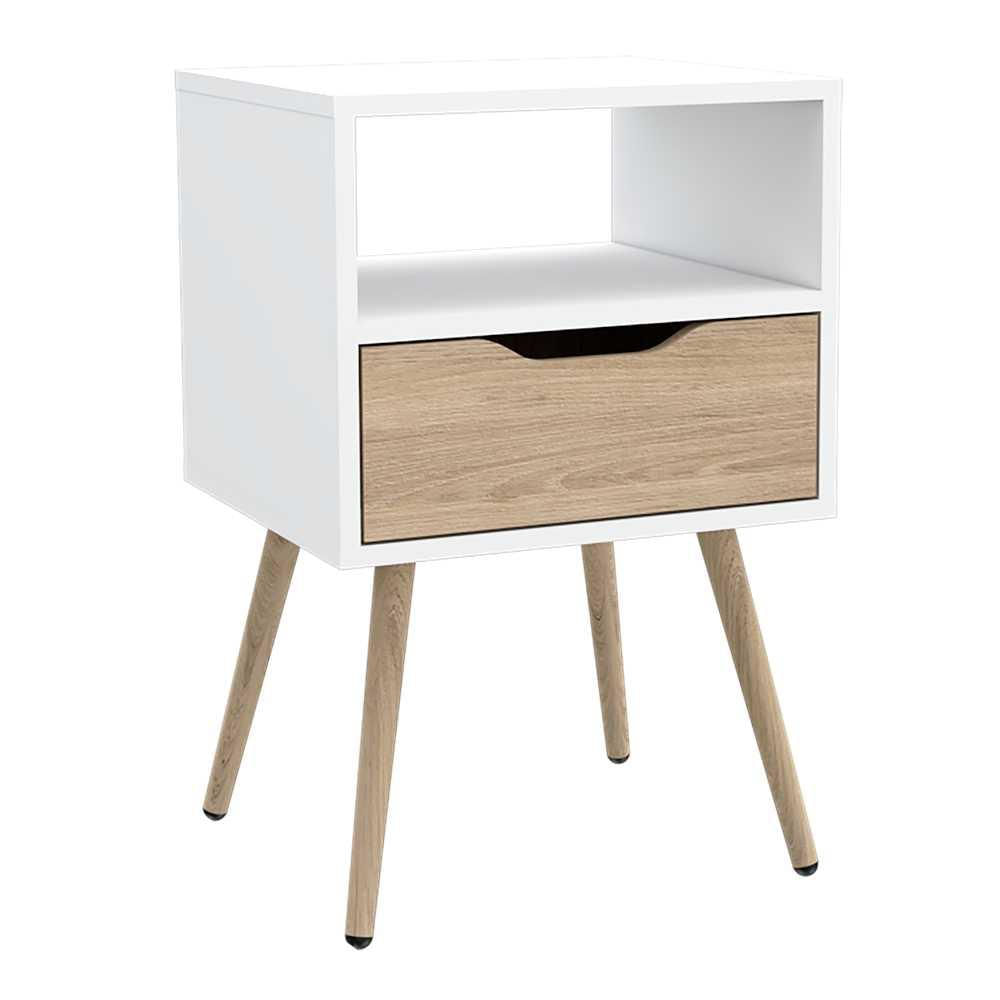 Mesa De Noche Otom Blanco 40X50.7Cm Con Un Cajón Y Con Dos Compartimientos img #1