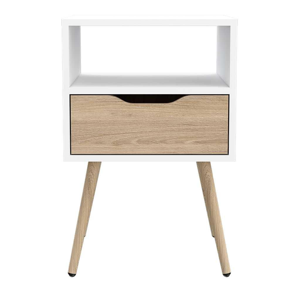 Mesa De Noche Otom Blanco 40X50.7Cm Con Un Cajón Y Con Dos Compartimientos img #4