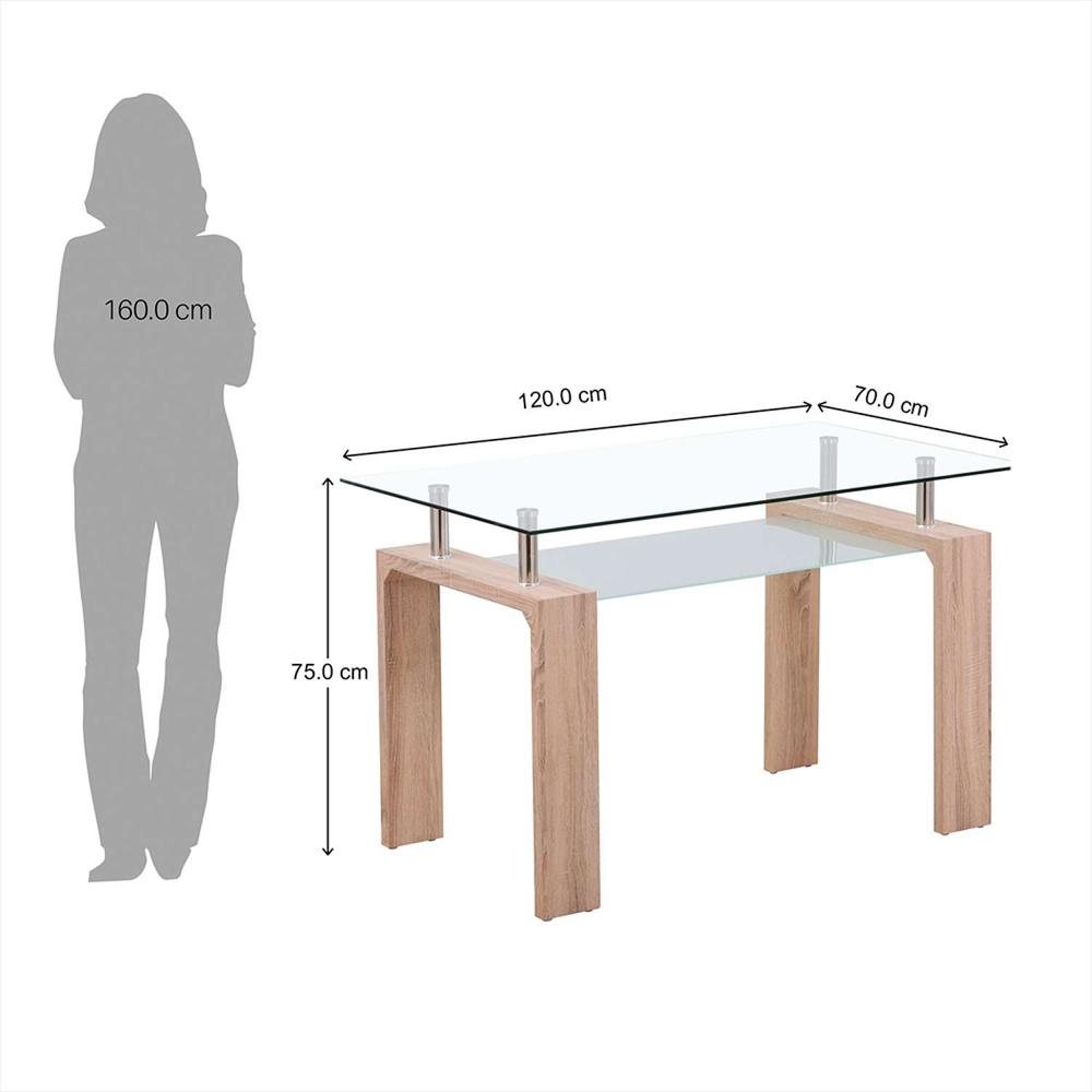 Comedor Diniza Gris 120X70cm Rectangular De Cuatro Puestos Y Con Cuatro Sillas img #5