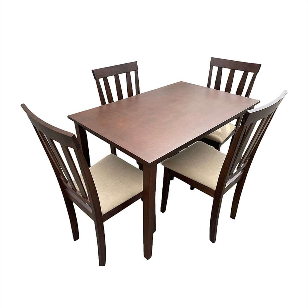 Comedor Salento Crema 110X74cm Rectangular De Cuatro Puestos Y Con Cuatro Sillas img #1