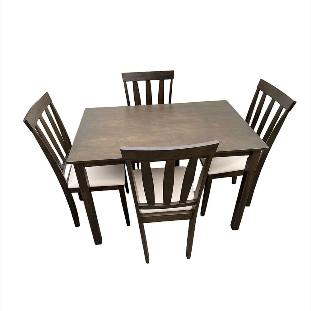 Comedor Salento Beige 110X74cm Rectangular De Cuatro Puestos Y Con Cuatro Sillas img #1