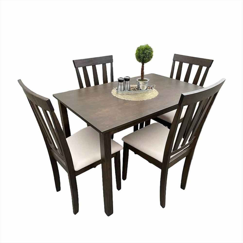 Comedor Salento Beige 110X74cm Rectangular De Cuatro Puestos Y Con Cuatro Sillas img #2