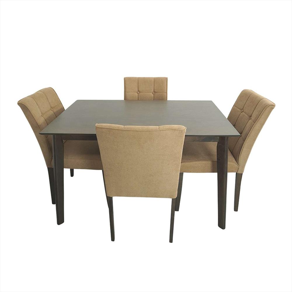 Comedor Enna Camel 120X74cm Rectangular De Cuatro Puestos Y Con Cuatro Sillas img #1