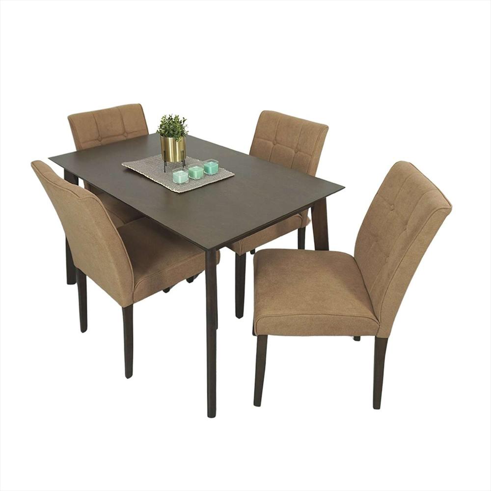 Comedor Enna Camel 120X74cm Rectangular De Cuatro Puestos Y Con Cuatro Sillas img #3
