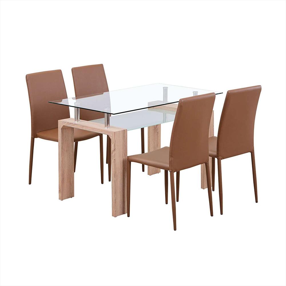 Comedor Diniza Cafe 120X70cm Rectangular De Cuatro Puestos Y Con Cuatro Sillas img #1