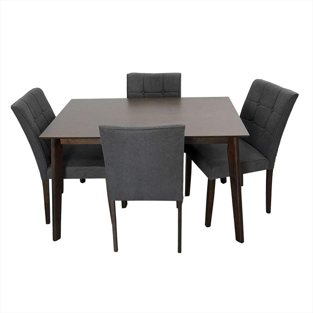 Comedor Enna Gris 120X74cm Rectangular De Cuatro Puestos Y Con Cuatro Sillas img #1